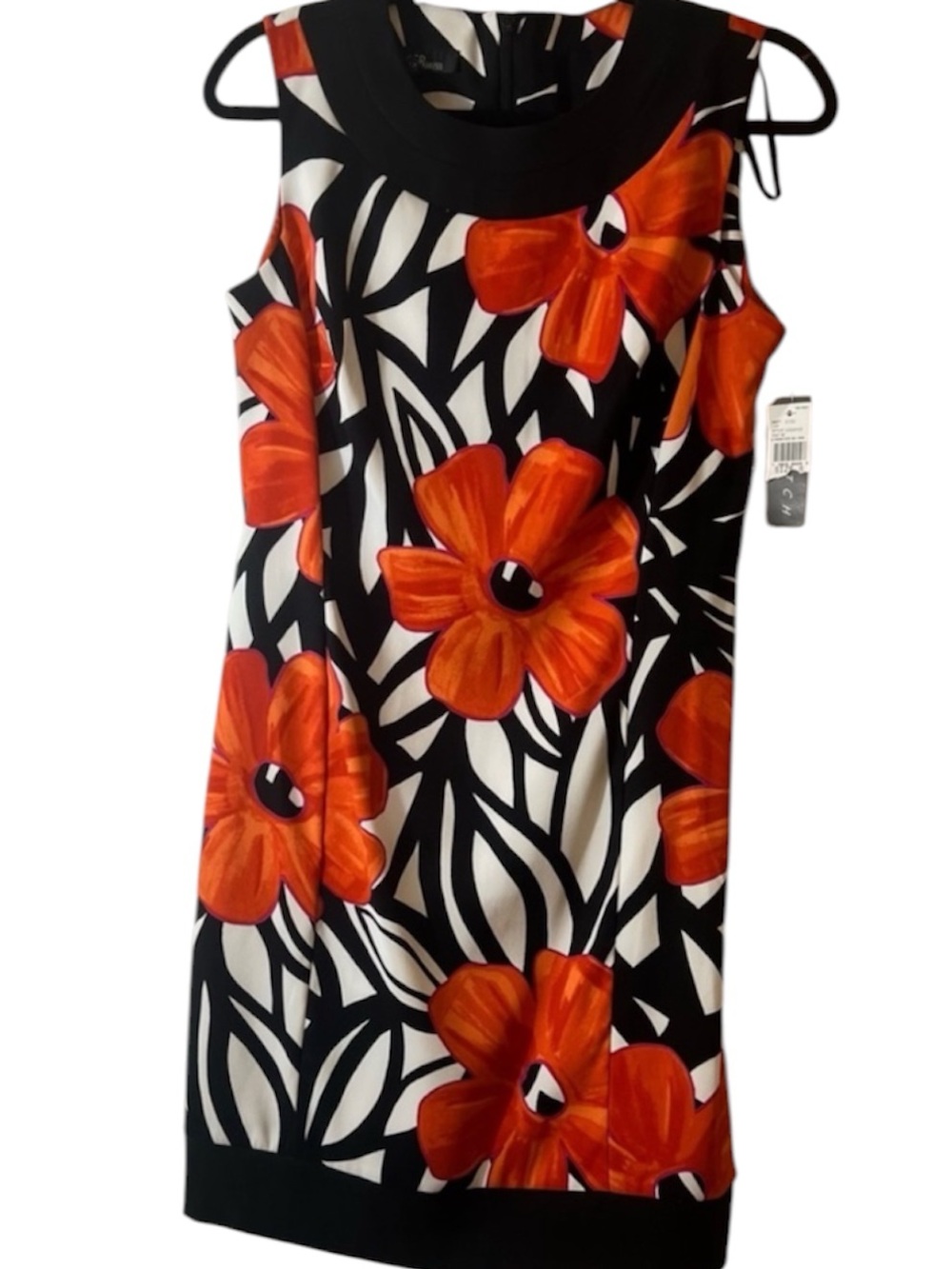 NWT Women’s Black and Orange Floral Sleeveless Dress ‎ Size 6